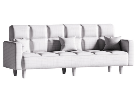 Modern 4-Seat Convertible Sofa 3D 모델