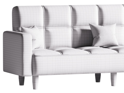 Modern 4-Seat Convertible Sofa 3D 모델