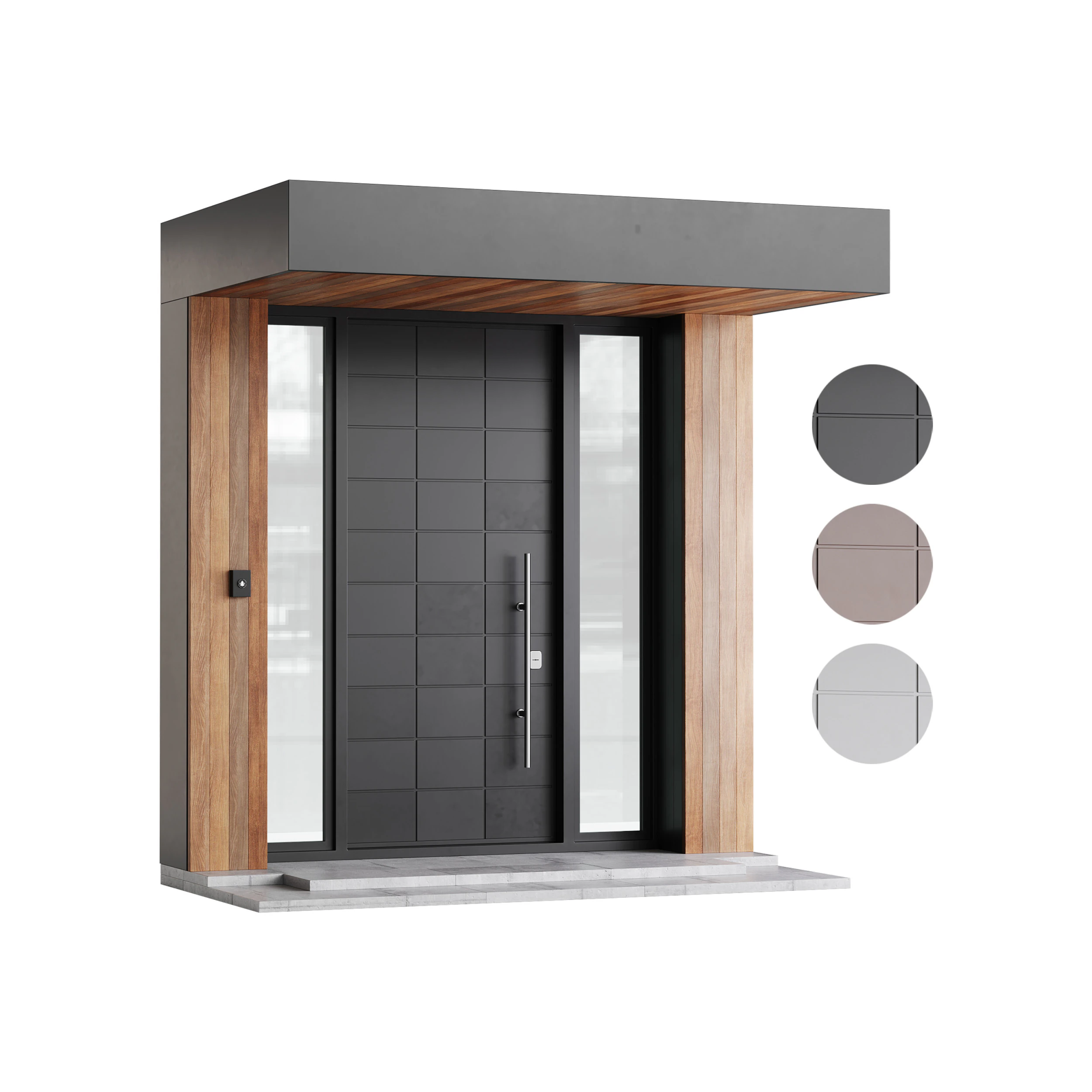 Modern entrance door 02 3D Model .c4d .max .obj .3ds .fbx .stl .blend 