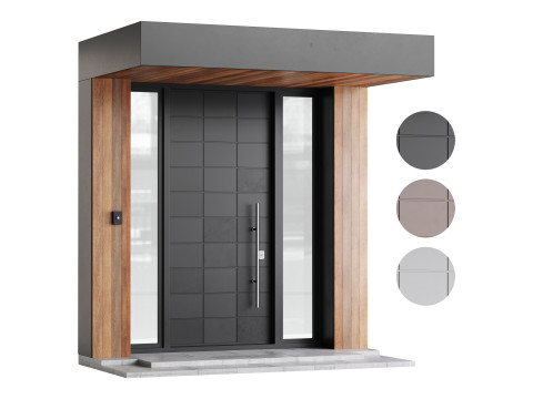 Modern entrance door 02 3D Model