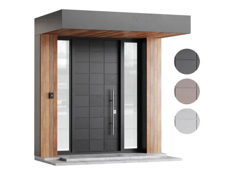 Porta d'ingresso moderna 02 Modello 3D