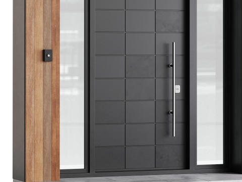 Modern entrance door 02 Modello 3D