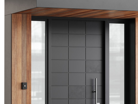 Modern entrance door 02 Modello 3D