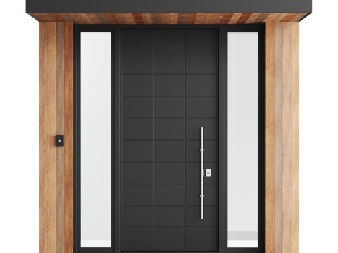 Modern entrance door 02 Modello 3D