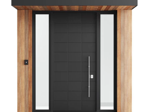 Modern entrance door 02 3D Model