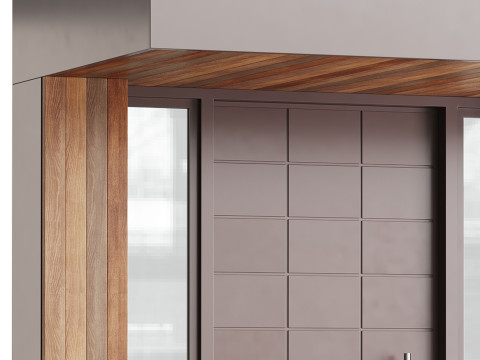 Modern entrance door 02 Modello 3D