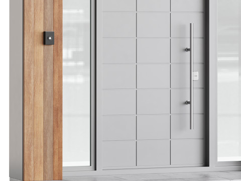 Modern entrance door 02 Modello 3D