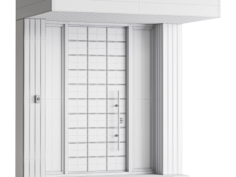Modern entrance door 02 Modello 3D