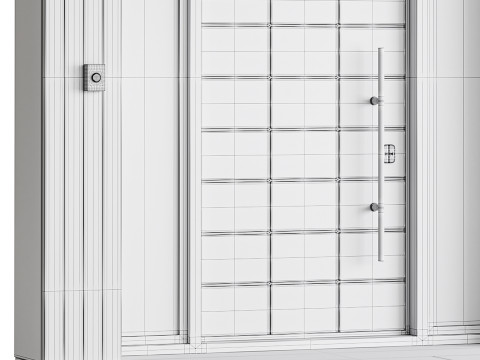 Modern entrance door 02 Modello 3D