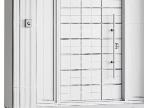 Modern entrance door 02 3D Model