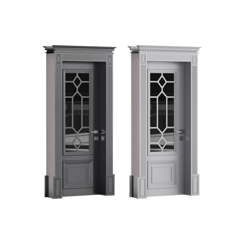 Modern entrance door 09 3D Model .c4d .max .obj .3ds .fbx .stl .blend 