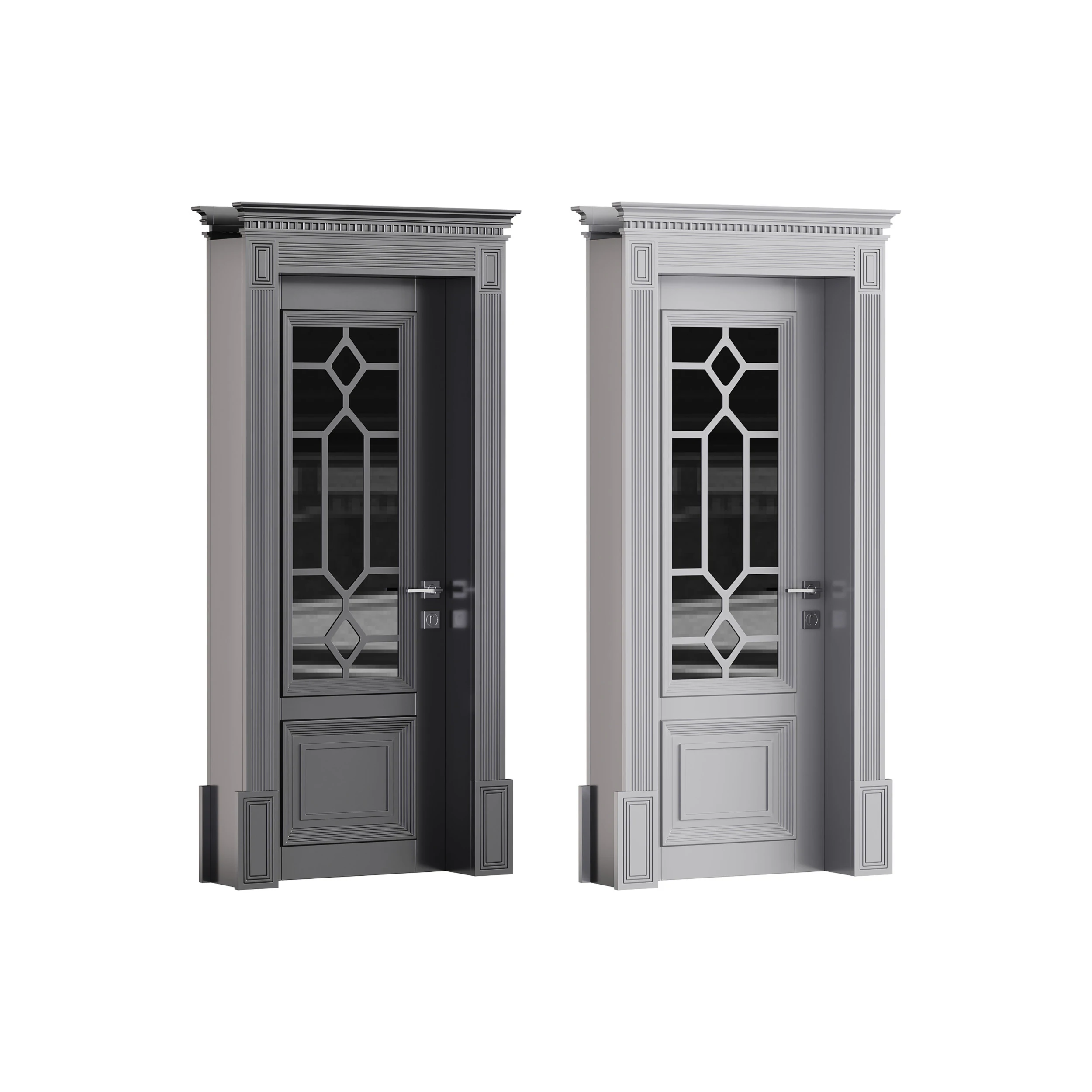 Modern entrance door 09 3D Model .c4d .max .obj .3ds .fbx .stl .blend 
