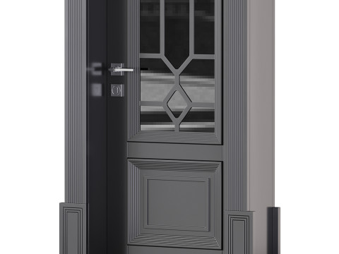 Modern entrance door 09 3D Model