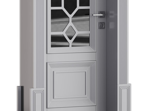 Modern entrance door 09 3D Model