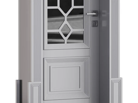 Modern entrance door 09 3D Model