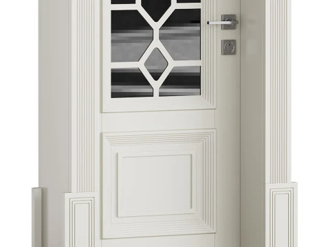 Modern entrance door 09 3D Model