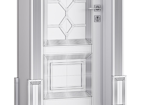 Modern entrance door 09 3D Model