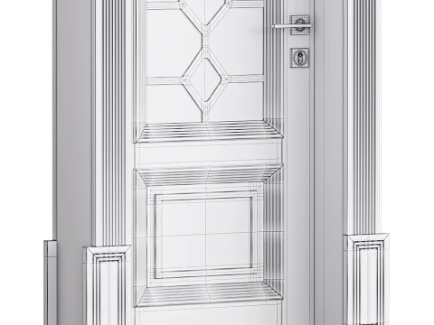 Modern entrance door 09 3D Model