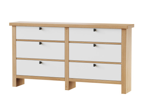 Modern Farmhouse 6-Drawer Dresser 3D-Modell