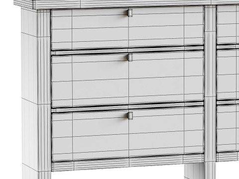 Modern Farmhouse 6-Drawer Dresser 3D-Modell