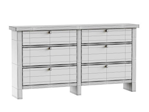 Комод в современном фермерском доме с 6 ящиками 3D Модель