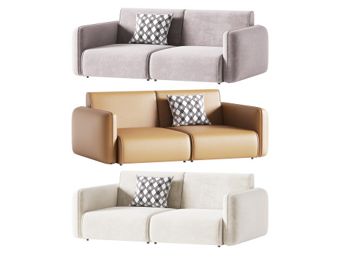 Modern Single Brown Sofa 3D Model