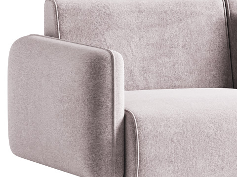Modern Single Brown Sofa 3Dモデル
