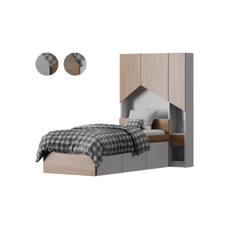 Penny Bed 2 90 madeira compensada branca Modelo 3D .c4d .max .obj .3ds .fbx .stl .blend 