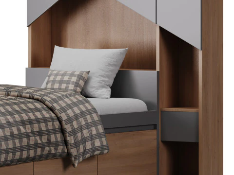 Penny Bed 2 90 madeira compensada branca Modelo 3D