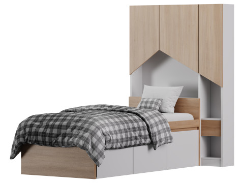 Penny Bed 2 90 White Plywood Modelo 3D