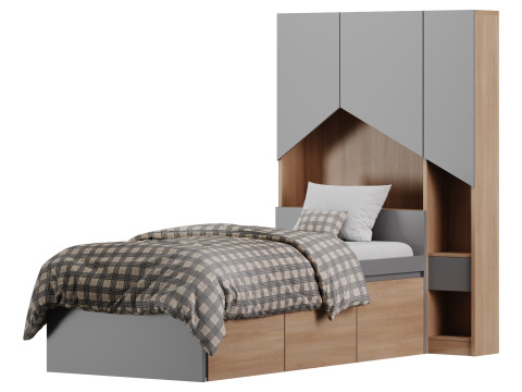 Penny Bed 2 90 White Plywood Modelo 3D