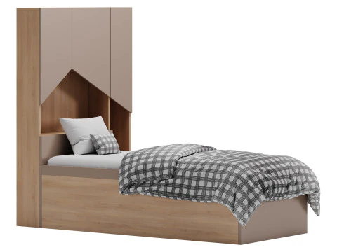 Penny Bed 2 90 madeira compensada branca Modelo 3D