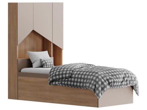 Penny Bed 2 90 madeira compensada branca Modelo 3D