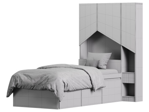 Penny Bed 2 90 White Plywood Modelo 3D