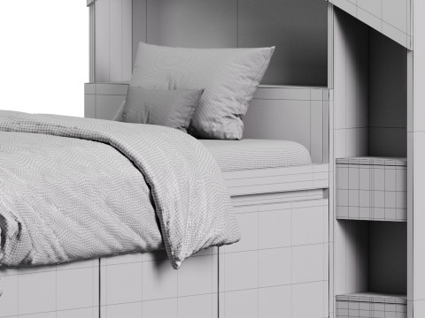 Penny Bed 2 90 White Plywood Modelo 3D
