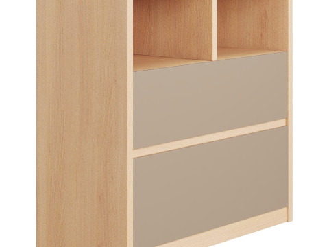 Penny Gene Plywood Latte Chest of Drawers 3D Модель