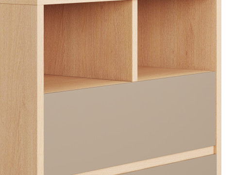 Penny Gene Plywood Latte Chest of Drawers 3D Модель