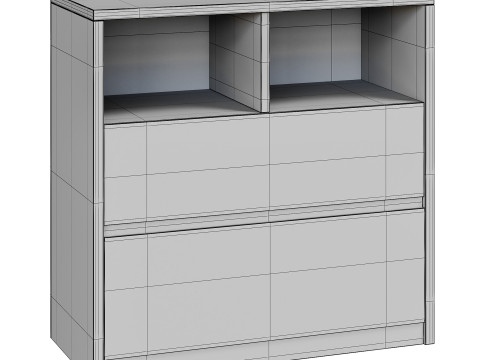 Penny Gene Plywood Latte Chest of Drawers 3D Модель