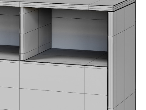 Penny Gene Plywood Latte Chest of Drawers 3D Модель