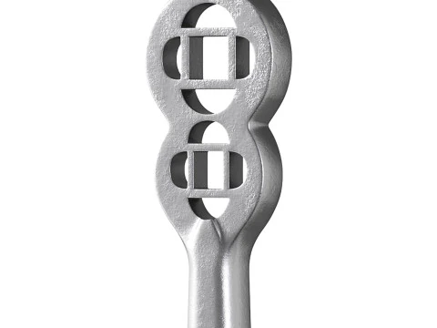Polished Solid Aluminium Carpet Clip Stair Holder Pair 3D Model