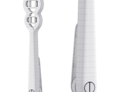 Polished Solid Aluminium Carpet Clip Stair Holder Pair Modèle 3D