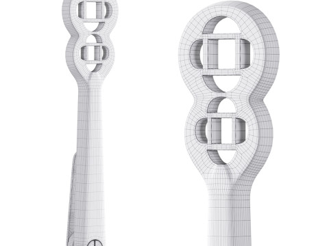 Polished Solid Aluminium Carpet Clip Stair Holder Pair Modèle 3D