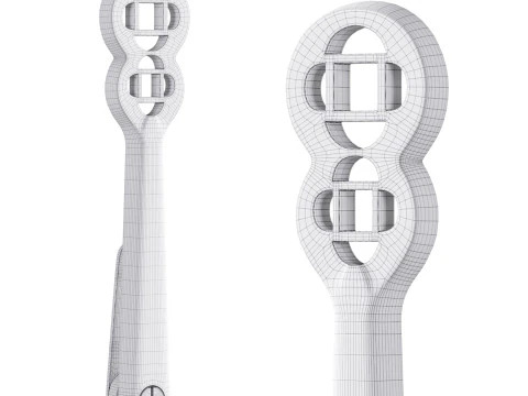 Polished Solid Aluminium Carpet Clip Stair Holder Pair 3D Model