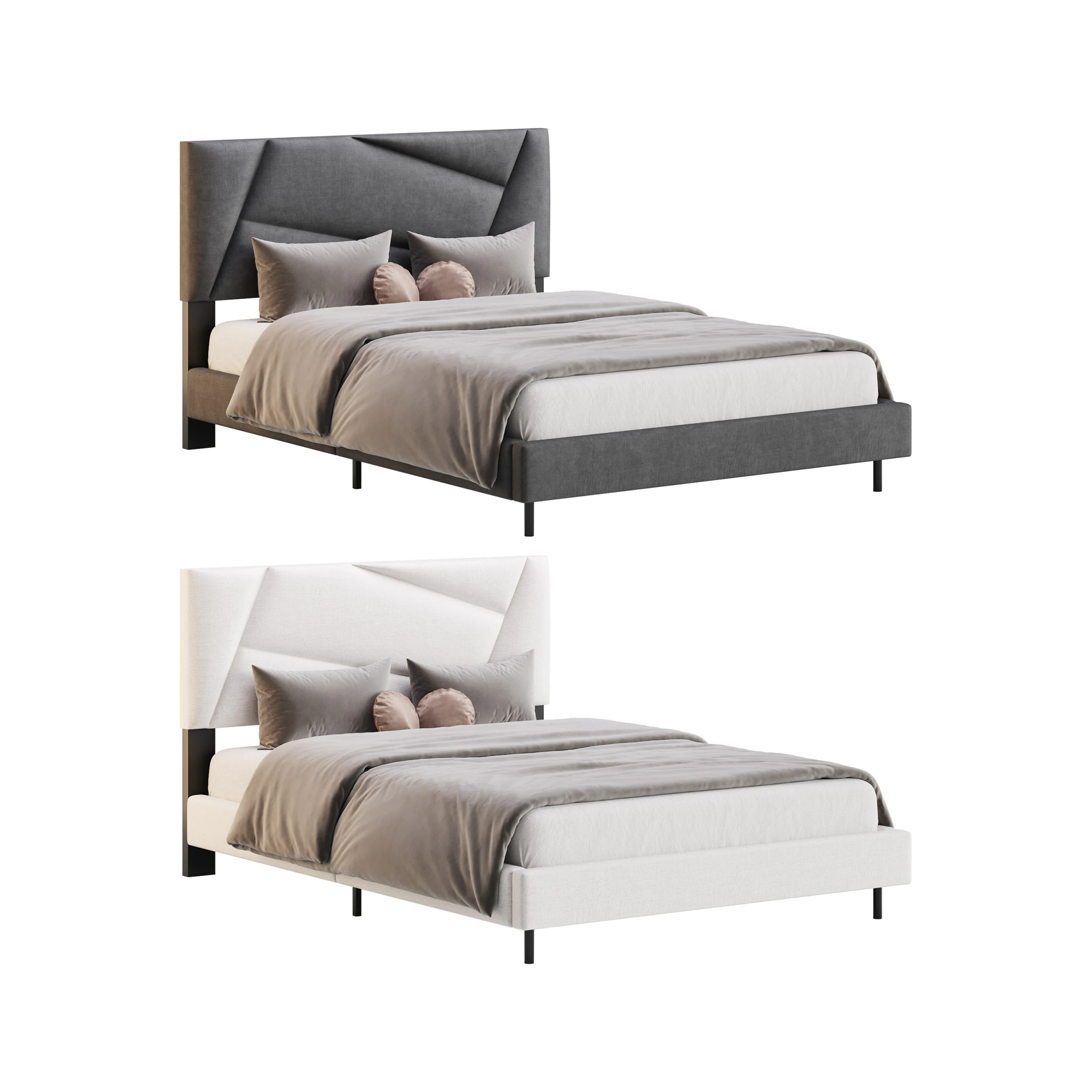 Estrutura de cama Queen Modelo 3D .c4d .max .obj .3ds .fbx .stl .blend 