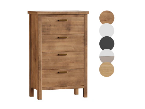 Komoda Reed z 4 szufladami Model 3D