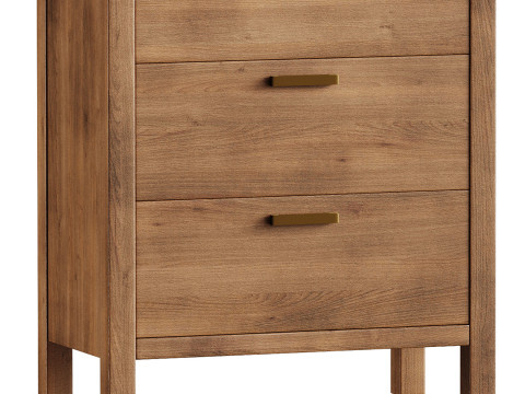 Reed 4-Drawer Dresser Model 3D