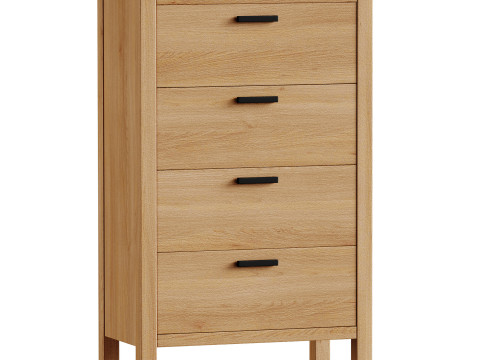 Reed 4-Drawer Dresser Model 3D