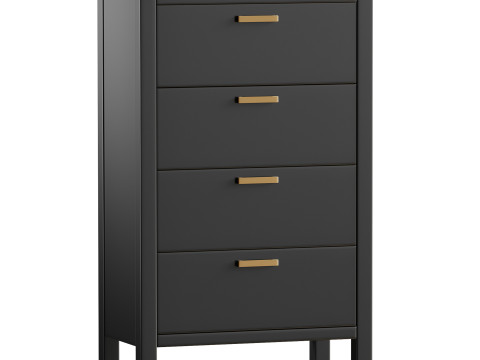Reed 4-Drawer Dresser Model 3D