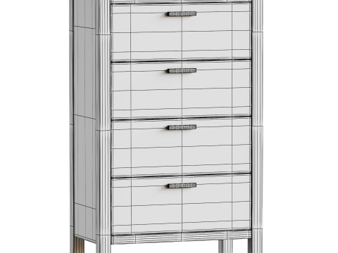 Reed 4-Drawer Dresser Model 3D