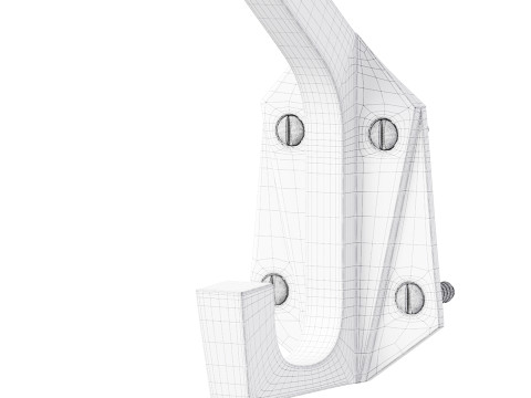 Renovator Supply Heavy Duty Coat Hooks Double Hook Coat Hanger 3D Model